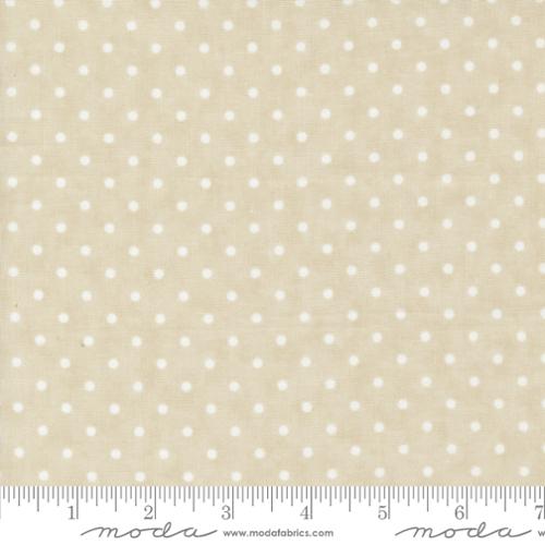 Moda - 3 Sisters Favorites Vintage Linens 44365 15 Taupe Dots By The Yard