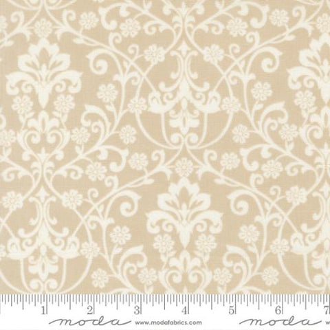 Moda Breathtaking Blues 44403 12 Ecru Damask By The Yard