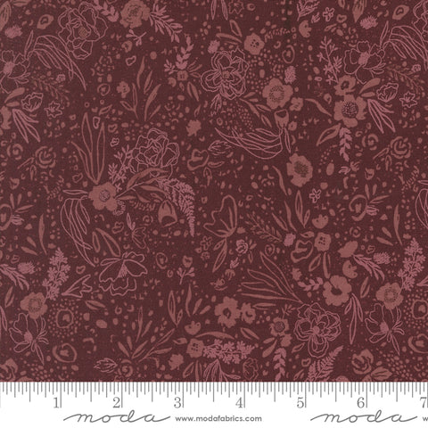 Moda Foraged Found & Hand Me Down 45636 27 Merlot Field Of Fancy By The Yard