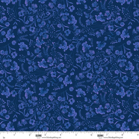 Blank Quilting Florinda 4742 77 Royal Tonal Floral By The Yard