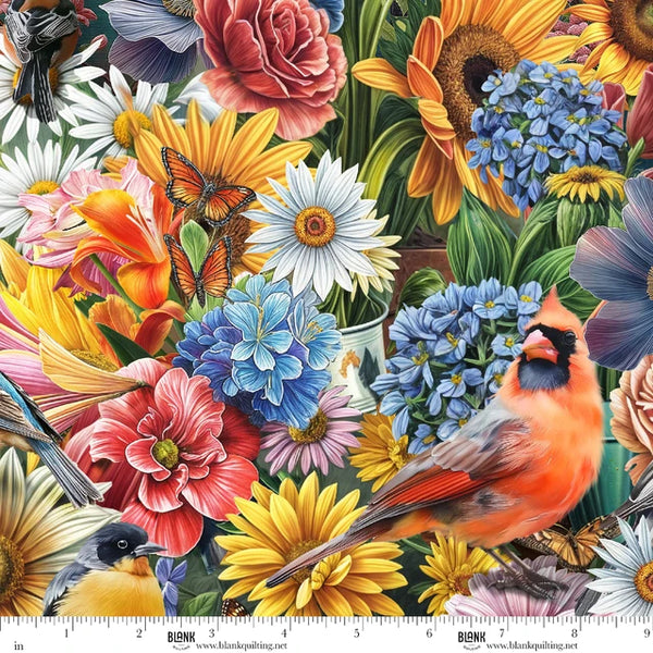 Blank Quilting Florinda 4746 73 Multi Large Floral & Brids By The Yard