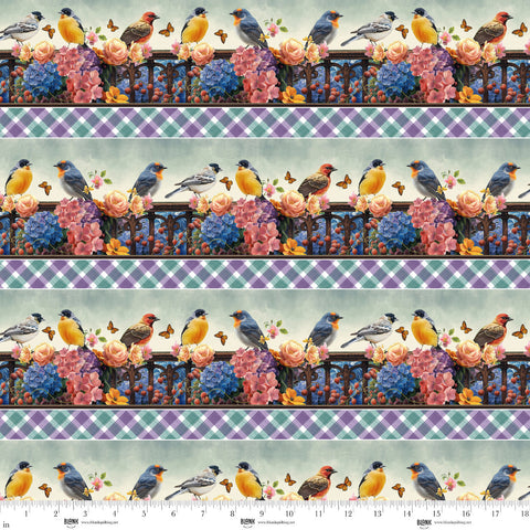 Blank Quilting Florinda 4747 17 Blue Border Stripe By The Yard