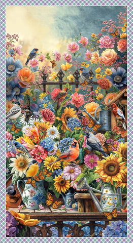 Blank Quilting Florinda 4748P 17 Blue 24" PANEL By The PANEL (Not Strictly By The Yard)