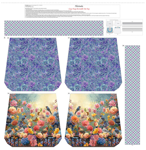 Blank Quilting Florinda 4749P 77 Royal Tote Bag 45" PANEL By The PANEL (Not Strictly By The Yard)