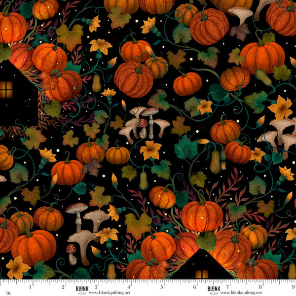Blank Quilting Harvest Haunt 4804 99 Black Pumpkin House Silhouettes By The Yard