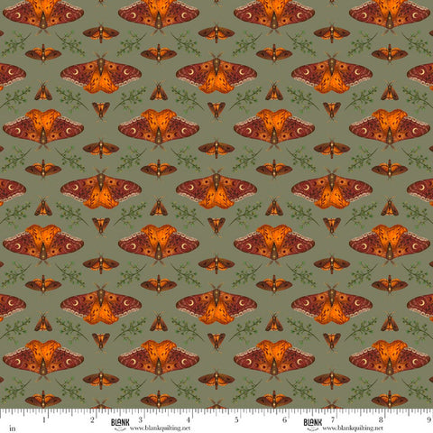 Blank Quilting Harvest Haunt 4809 66 Green Moths By The Yard