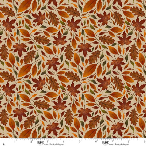 Blank Quilting Harvest Haunt 4810 41 Cream Tossed Fall Leaves By The Yard