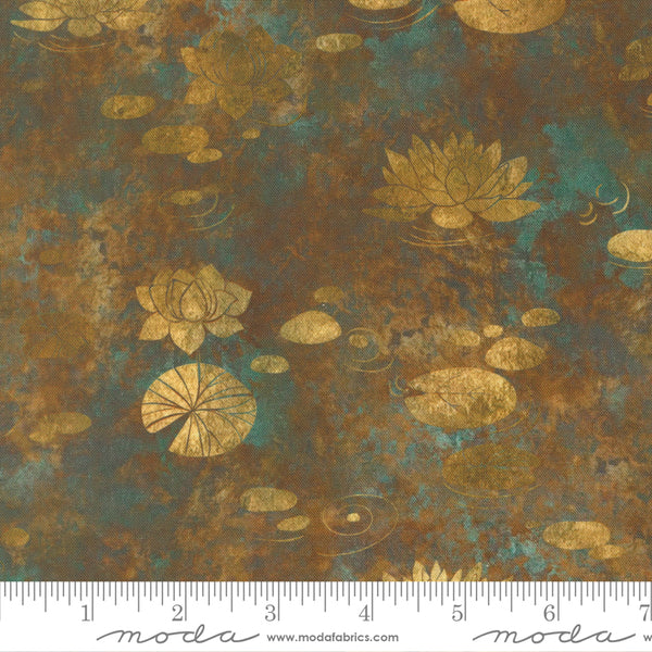 Moda Tranquil Patina 48110 13 Bronze Drifting Waters By The Yard