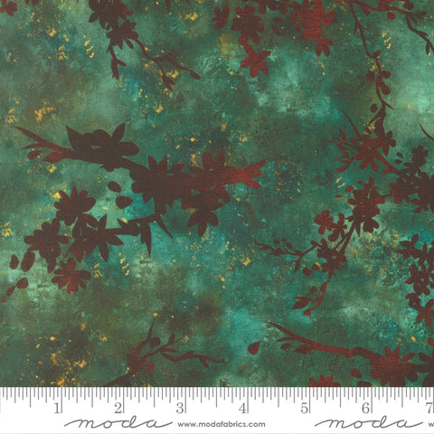 Moda Tranquil Patina 48111 12 Teal Zen Blossom By The Yard