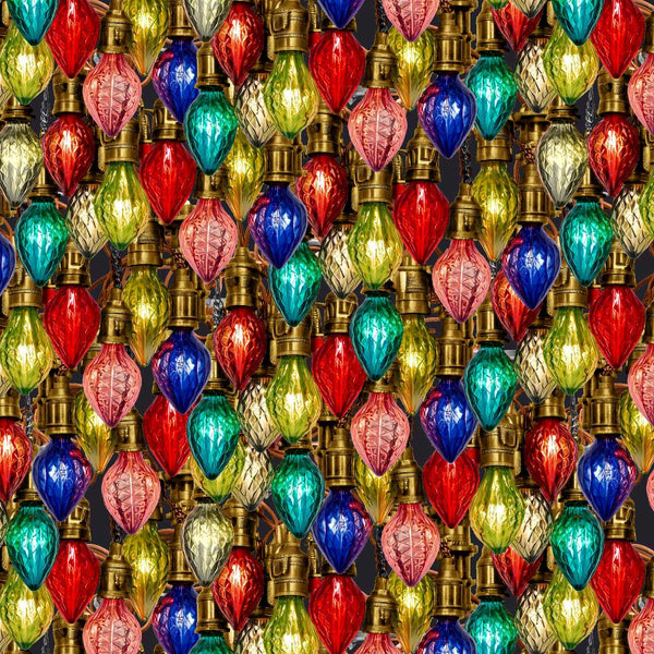 Blank Quilting Gears & Garland 4819 77 Blue Steampunk Christmas Bulbs By The Yard