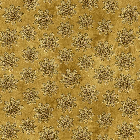Blank Quilting Gears & Garland 4824 30 Gold Steampunk Snowflakes By The Yard