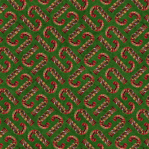 Blank Quilting Gears & Garland 4825 66 Green Steampunk Candy Canes By The Yard