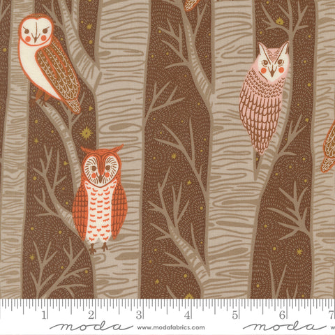 Moda Night Owl 48420 21 Cocoa Owls In Trees By The Yard
