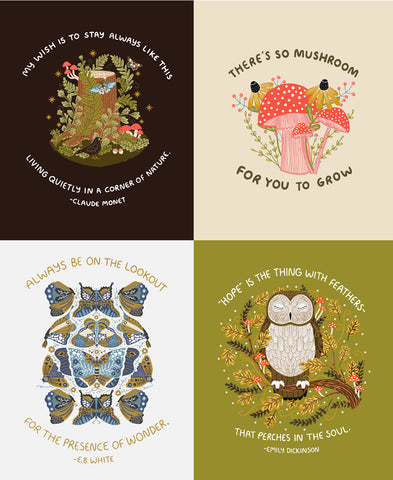 Moda Pre-Cut 31 Piece Fat Quarter Bundle with 36" PANEL - Night Owl