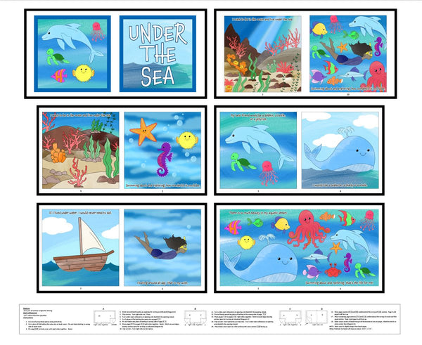 Blank Quilting Little Library 4899BP 01 Multi Under The Sea Book 35" PANEL By The PANEL (Not Strictly By The Yard)