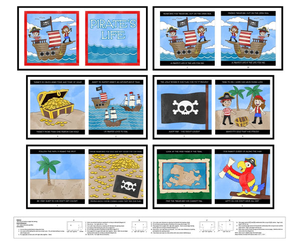 Blank Quilting Little Library 4900BP 01 Multi Pirate's Life Book 35" PANEL By The PANEL (Not Strictly By The Yard)