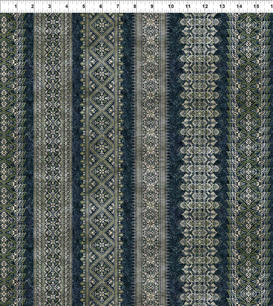 In The Beginning Carpet Bag Romance 4CBR 1 Blue Stripe By The Yard