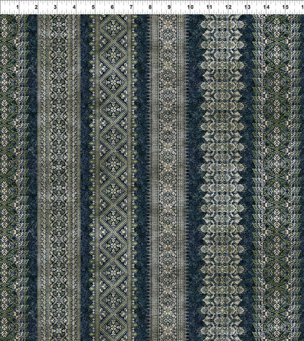 In The Beginning Carpet Bag Romance 4CBR 1 Blue Stripe By The Yard