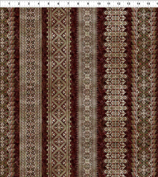 In The Beginning Carpet Bag Romance 4CBR 2 Red Stripe By The Yard