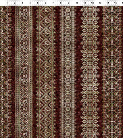 In The Beginning Carpet Bag Romance 4CBR 2 Red Stripe By The Yard