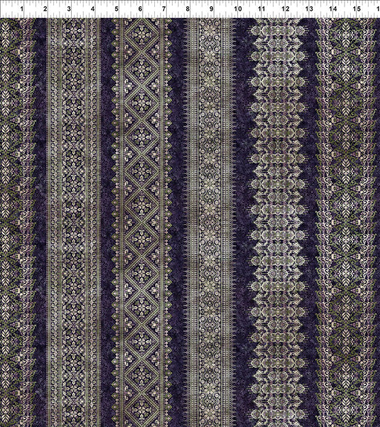 In The Beginning Carpet Bag Romance 4CBR 3 Purple Stripe By The Yard