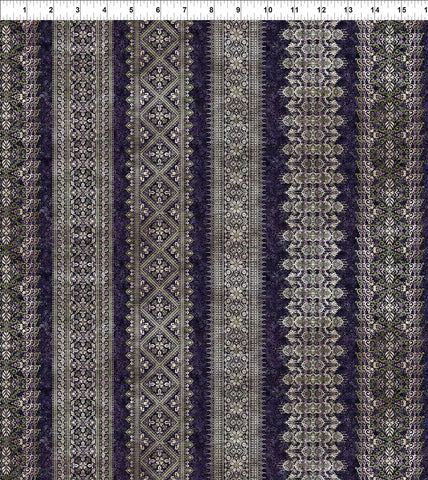 In The Beginning Carpet Bag Romance 4CBR 3 Purple Stripe By The Yard