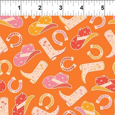 In The Beginning Go Cowgirl! 4GC 1 Orange Cowgirl Essentials By The Yard