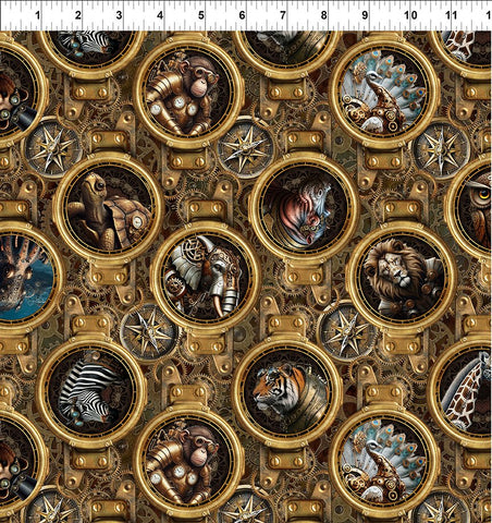 In The Beginning Steampunk Menagerie 4ST 1 Multi Portraits By The Yard