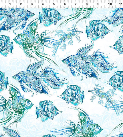 In The Beginning Wonders Of The Ocean 4WO 1 Blue Fish By The Yard