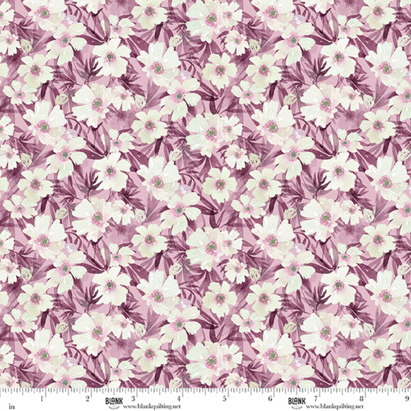Blank Quilting Lush & Lavish 5007 58 Plum White Floral By The Yard
