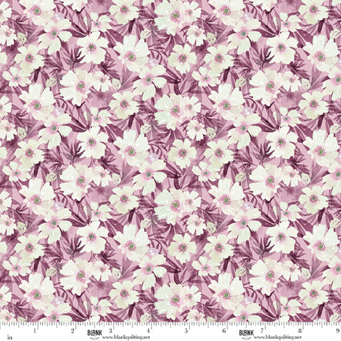 Blank Quilting Lush & Lavish 5007 58 Plum White Floral By The Yard