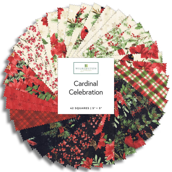 Wilmington Prints Pre-Cut 42 Piece 5 Karat 5" Charms 508-859-508 - Cardinal Celebration