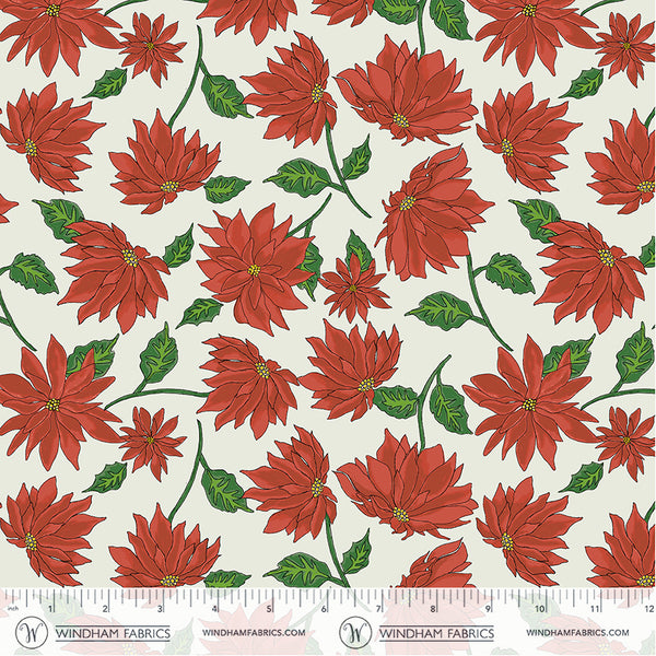 Windham Jolly Collage 55215 2 Marshmallow Holiday Blooms By The Yard