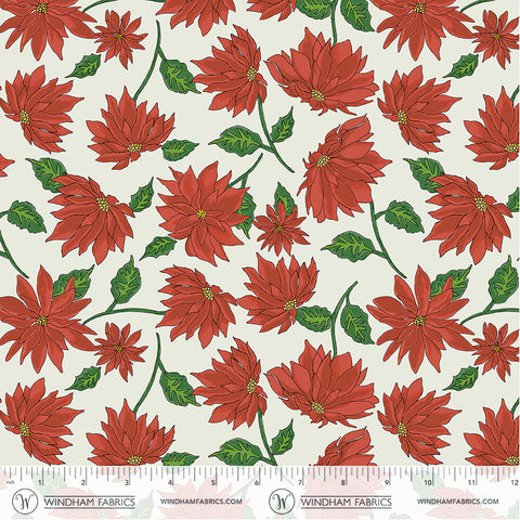 Windham Jolly Collage 55215 2 Marshmallow Holiday Blooms By The Yard