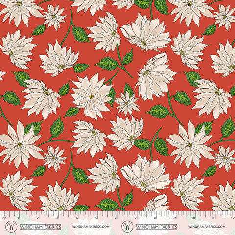 Windham Jolly Collage 55215 3 Red Holiday Blooms By The Yard