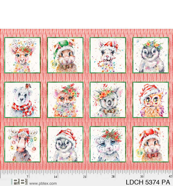 P & B Textiles Little Darlings Christmas 5374 PA - Block Panel 36" PANEL By The PANEL (Not Strictly By The Yard)