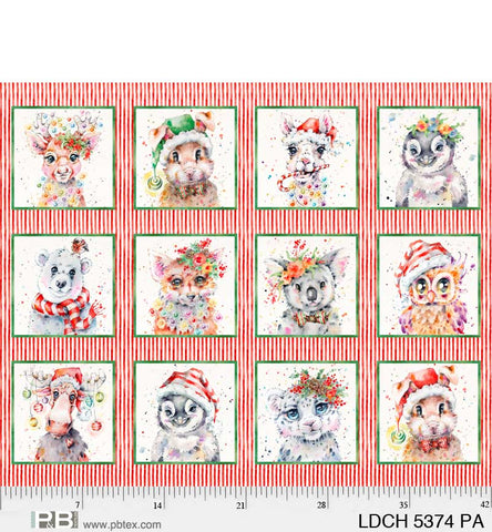 P & B Textiles Little Darlings Christmas 5374 PA - Block Panel 36" PANEL By The PANEL (Not Strictly By The Yard)