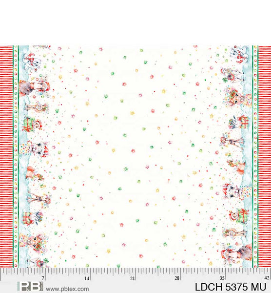 P&B Textiles Little Darlings Christmas 5375 MU Double Border Stripe By The Yard