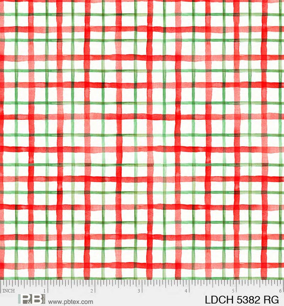 P&B Textiles Little Darlings Christmas 5382 RG Plaid Red/Green By The Yard