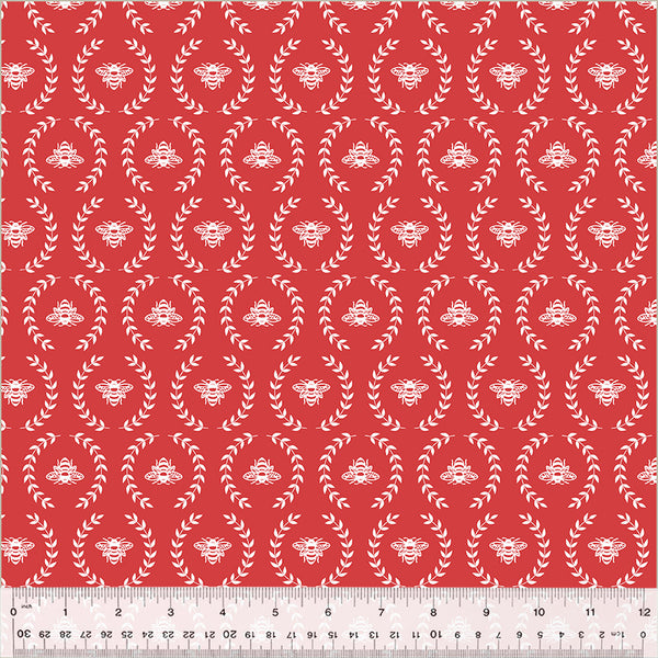 Windham Clover & Dot 53862 7 Bee Red By The Yard