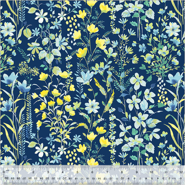 Windham Buttercup 54021 1 Flower Garden Navy By The Yard