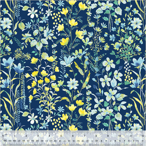 Windham Buttercup 54021 1 Flower Garden Navy By The Yard