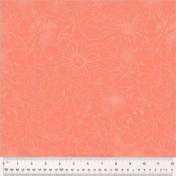 Windham Spring Dreams 54157 6 Garden Sketch Coral By The Yard