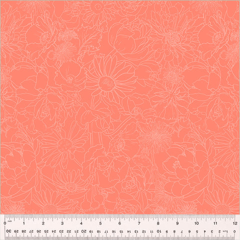 Windham Spring Dreams 54157 6 Garden Sketch Coral By The Yard