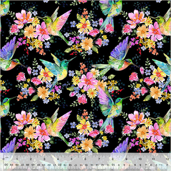 Windham A Hummingbird's Charm 54181 2 Pretty Pollinators Black By The Yard