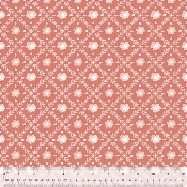 Windham Petal And Purr 54591 3 Rust Garden Lattice By The Yard