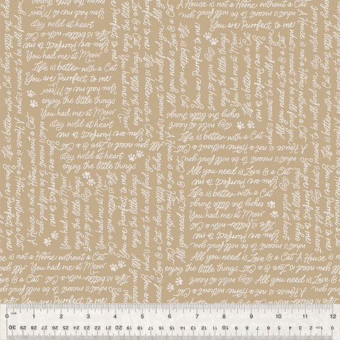 Windham Petal And Purr 54592 2 Taupe You Had Me at Meow By The Yard