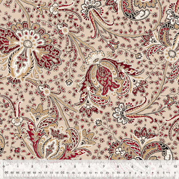 Windham Circa: Turkey Red 54726 3 Tan Paisley 2.875 YARDS