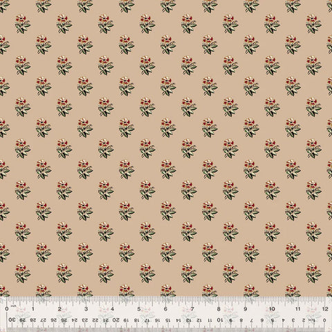 Windham Circa: Turkey Red 54731 3 Tan Corsage By The Yard