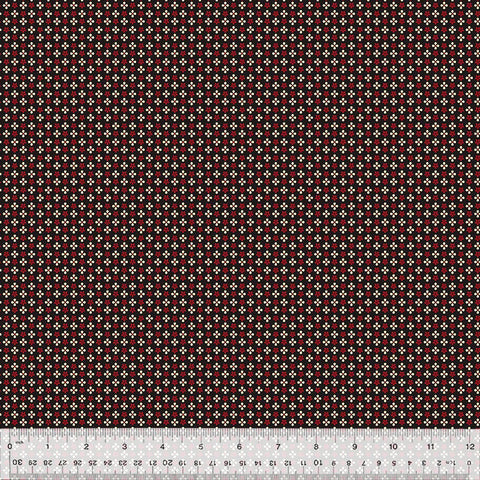 Windham Circa: Turkey Red 54736 2 Black Tiles By The Yard
